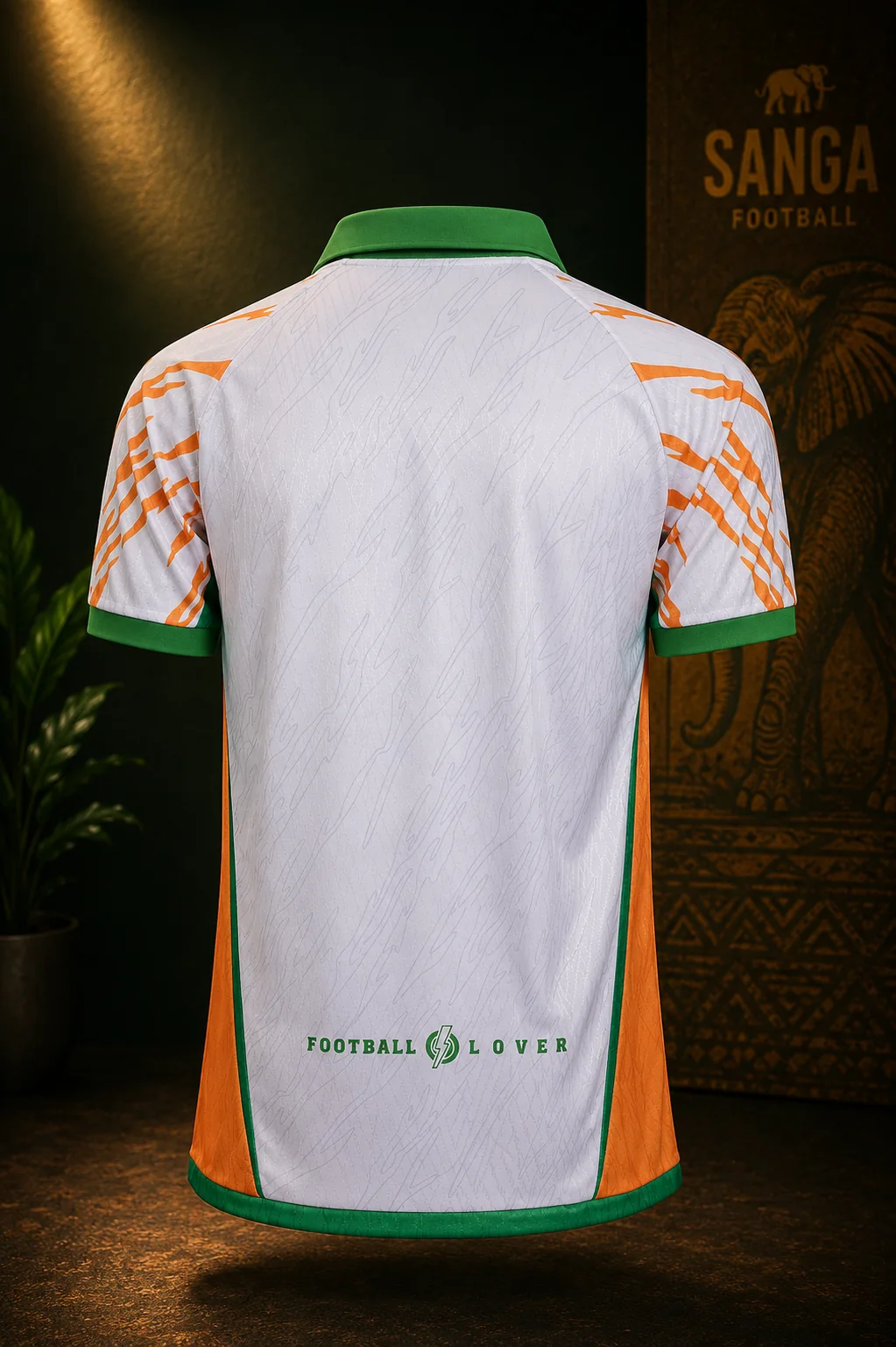 Maillot SANGA Éléphants — Blanc, vue de dos