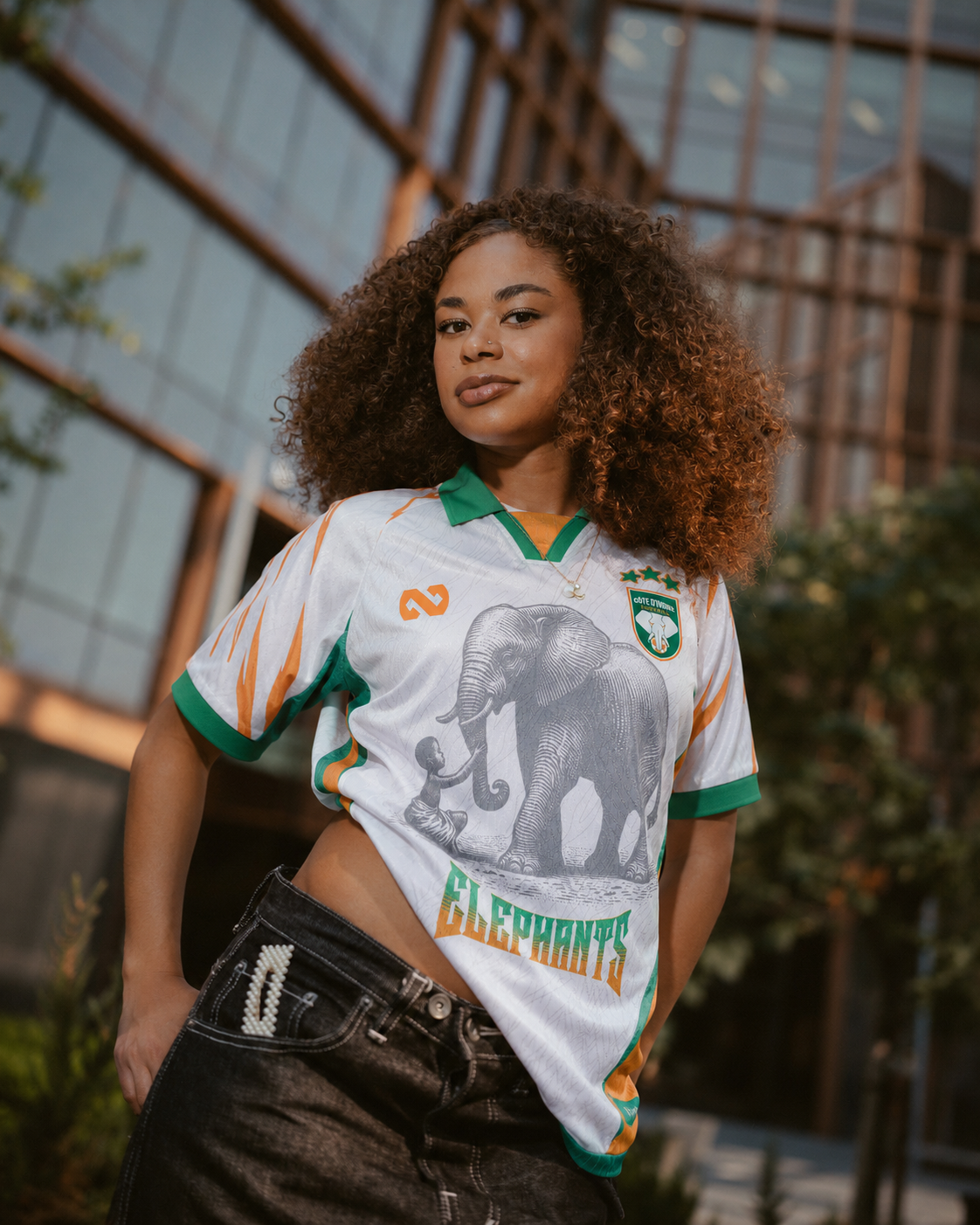 Maillot SANGA Blanc porté