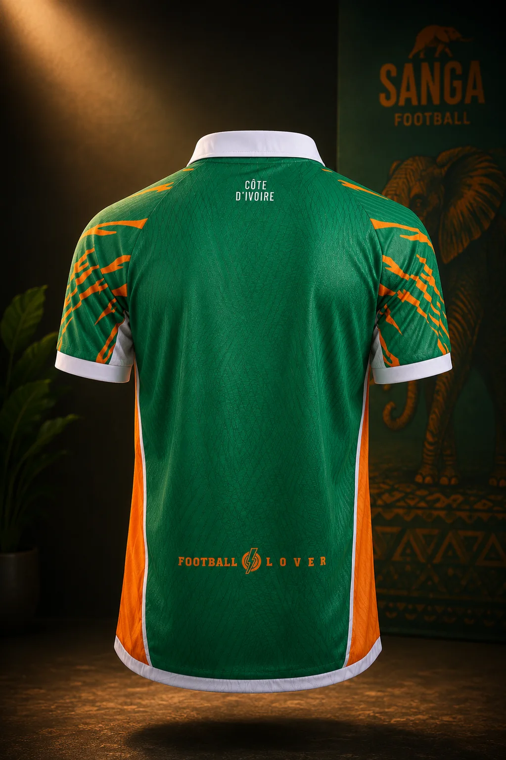 Maillot SANGA Éléphants — Vert, vue de dos