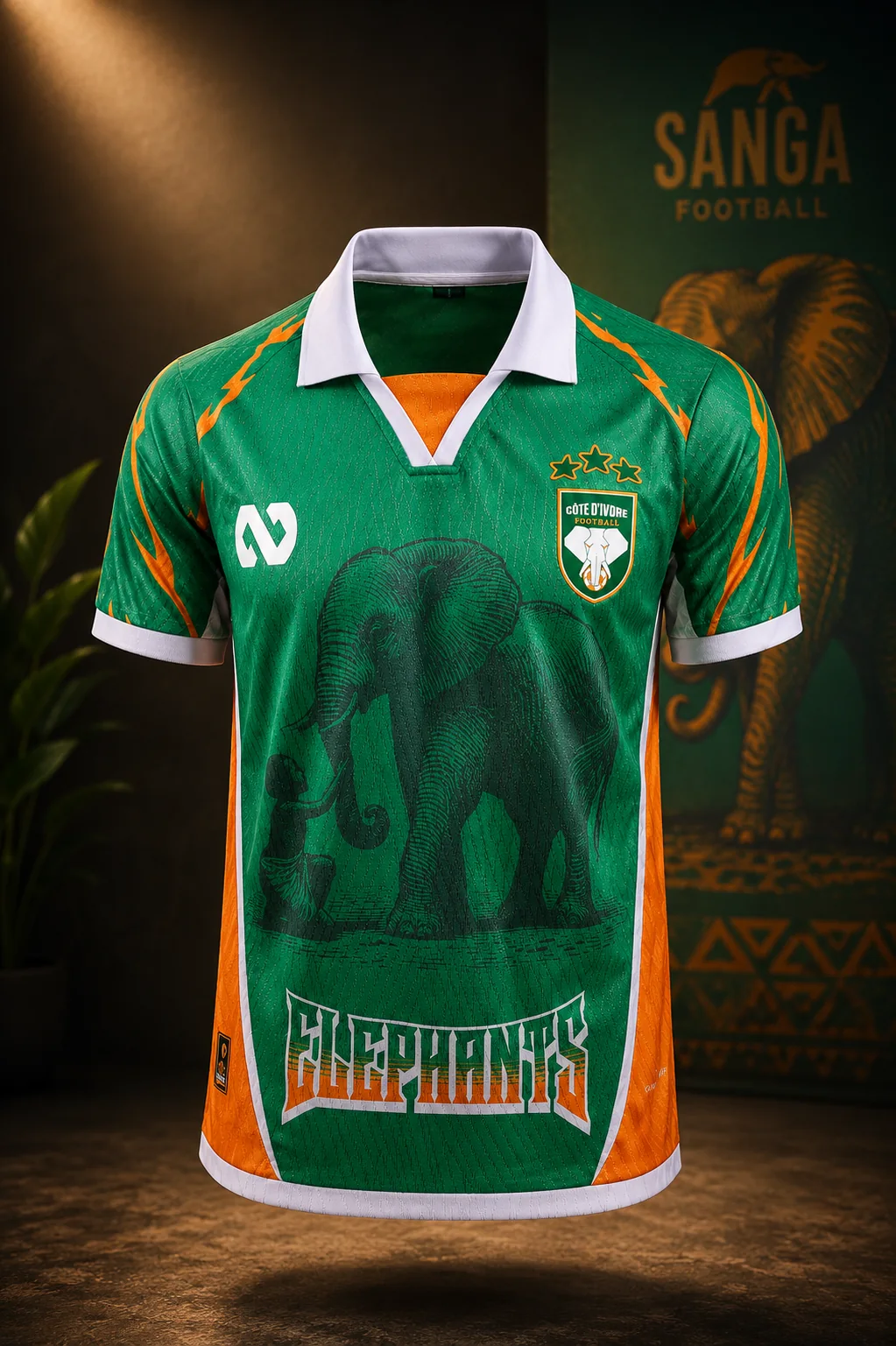 Maillot SANGA Éléphants — Vert